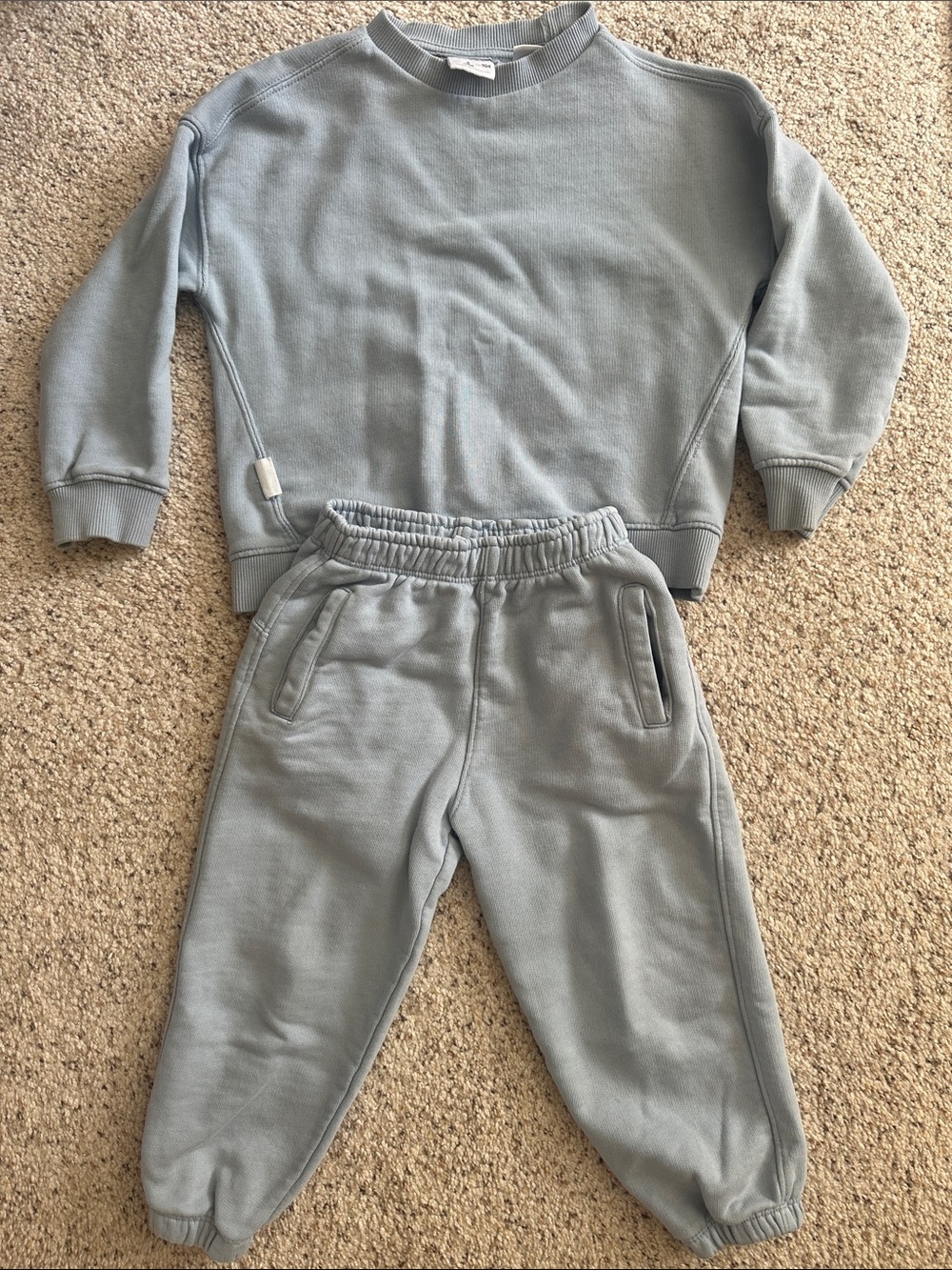 Zara Kids Light Blue Sweatpants - Soft Gray Joggers Set